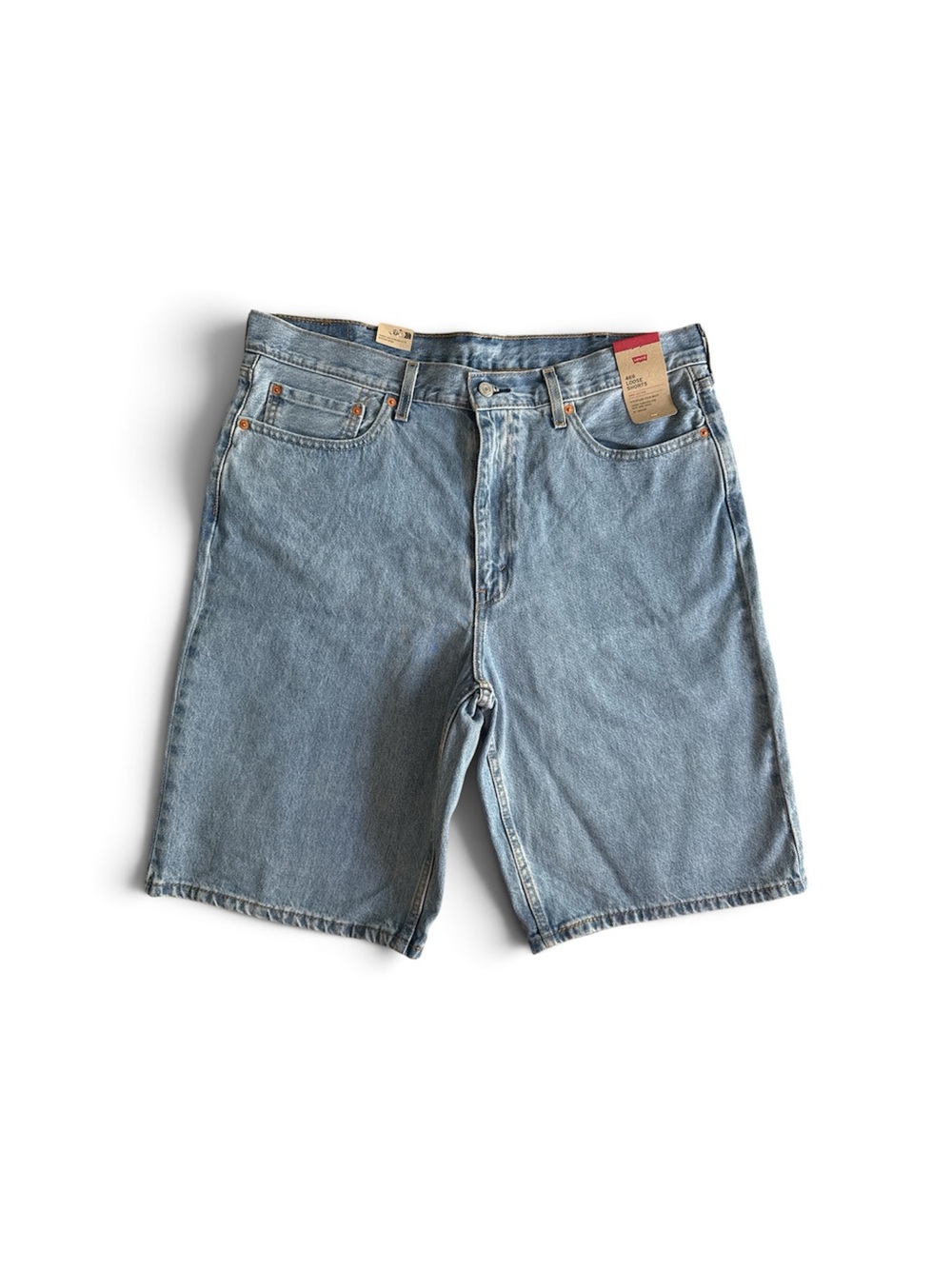 LEVI’S NWT 469 Loose Shorts Jorts Men’s 38 x 12 Denim Classic Light Wash